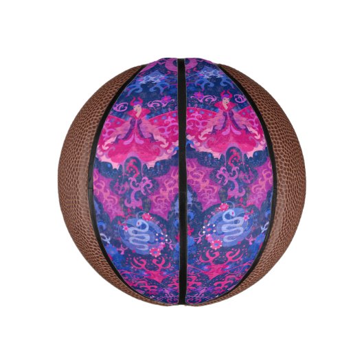 バイセクシュアル・ドラゴンダマスク – Biプライド国旗の色 ミニバスケットボール (縦)