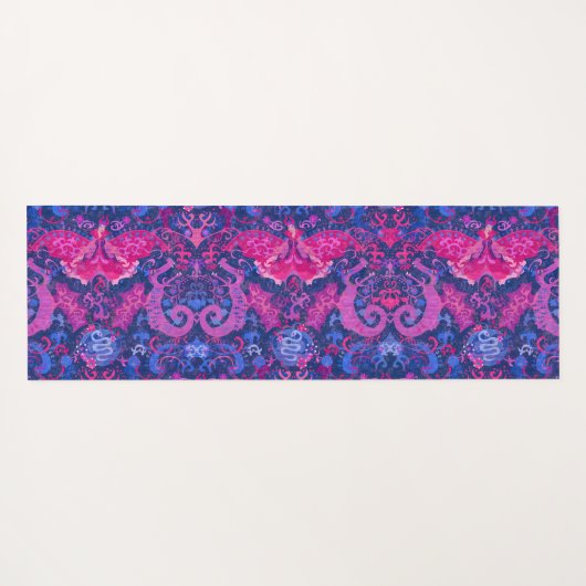 バイセクシュアル・ドラゴンダマスク – Biプライド国旗の色 ヨガマット (裏面(横))