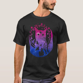 バイセクシュアル 月 宇宙 猫 LGBT ゲイ フェスティバル プライド Tシャツ
