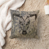 バイソクールンポートレート熱狂するヴィンテージスタイル枕 クッション (ブランケット)