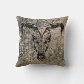 バイソクールンポートレート熱狂するヴィンテージスタイル枕 クッション (裏面)