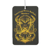 バイソンかぼちゃを持って詳細イラストレーション カーエアーフレッシュナー (正面)