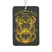 バイソンかぼちゃを持って詳細イラストレーション カーエアーフレッシュナー (裏面)