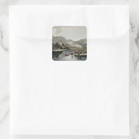 バイソンとエルクの群れがミズーリ上部に位置し、プラット スクエアシール (バッグ)