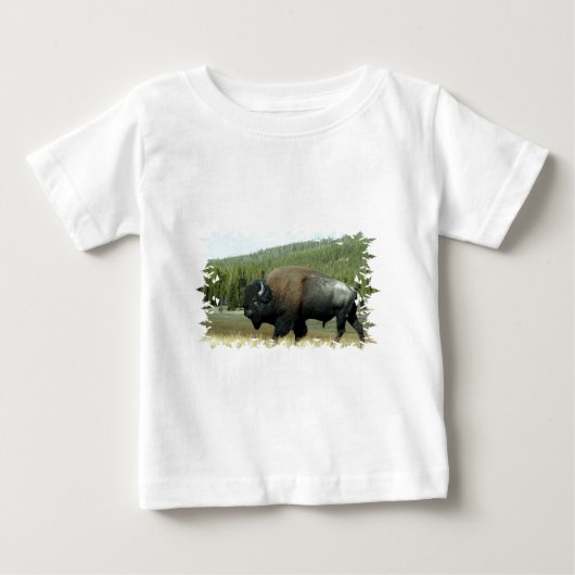 バイソンのベビーのTシャツ ベビーTシャツ (正面)