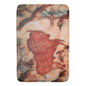 バイソンの岩石彫刻のネイティブアメリカンのバス・マット バスマット (正面縦)