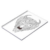 バイソンの頭部の落書き ノートブック (左側)