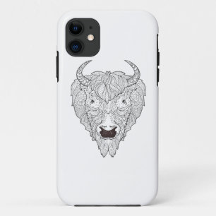 バイソンの頭部の落書き iPhone 11 ケース