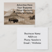 バイソンまたは納屋のセピア色 名刺 (正面/裏面)