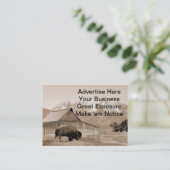 バイソンまたは納屋のセピア色 名刺 (スタンド正面)