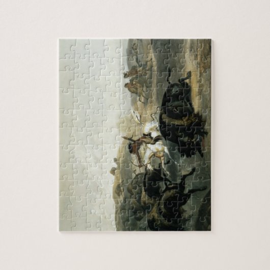 バイソンを捜しているインディアンは容積2からの31をめっきします ジグソーパズル (縦)