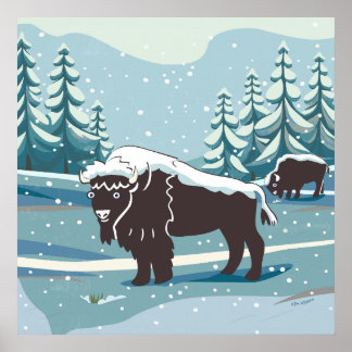 バイソンアートポスター ポスター
