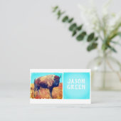 バイソンアートonターコイズと白はっきりした両面 名刺 (スタンド正面)