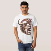 バイソンイラスト入りタイプミスTシャツデザイン Tシャツ (正面フル)