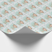 バイソンキュートベビーパステルウォーターカラーパターン ラッピングペーパー (角)