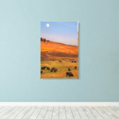 バイソングレーズオンヒルアットハイデンバレー キャンバスプリント (インサイチュ (ウッドフロア))