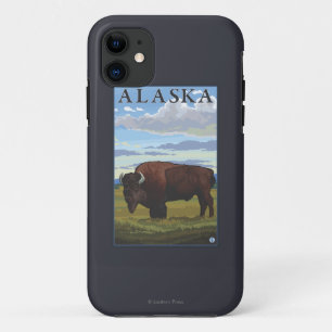 バイソンシーンヴィンテージトラベルポスター iPhone 11 ケース