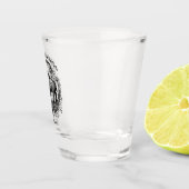 バイソンスタンディングアザフローラ三日月デザイン ショットグラス (右)