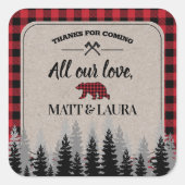 バイソンチェックのルンバジャック サンキュー スクエアシール (正面)