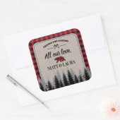 バイソンチェックのルンバジャック サンキュー スクエアシール (封筒)