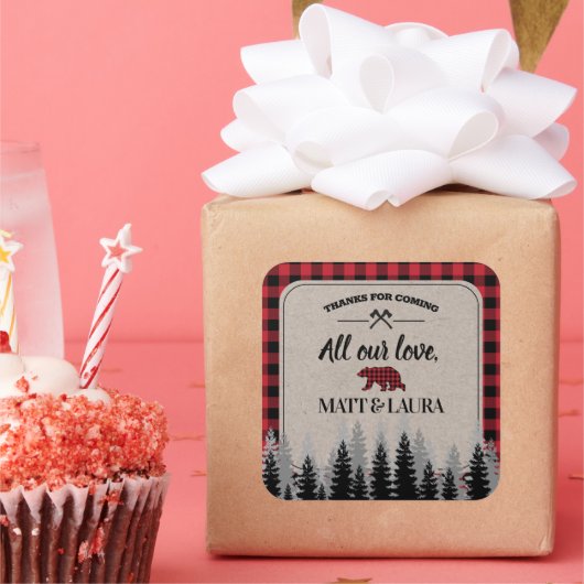 バイソンチェックのルンバジャック サンキュー スクエアシール (パーティー)