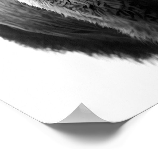 バイソンバッファロモダンポートレート白黒 ポスター (角)