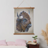 バイソンバッファローアニマルワイルドライフ自然アート 吊り下げ型タペストリー (寝室)