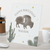 バイソンバッファローデザートカボスランチウェスタン誕生日 台座サイン (インサイチュ)