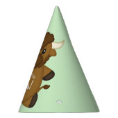 バイソンバッファローバースデーパーティーグリーン パーティーハット (右)