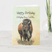 バイソンバッファローパーソナリティ誕生日おもしろい動物 カード (正面)