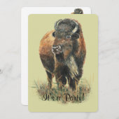 バイソンバッファローパーティー招待状へカスタマイズへ 招待状 (正面/裏面)