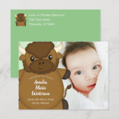 バイソンバッファローベビーシャワーグリーン ポストカード (正面/裏面)