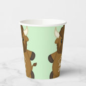 バイソンバッファローベビーシャワーグリーン 紙コップ (左)