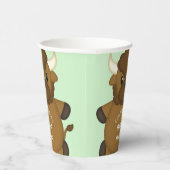 バイソンバッファローベビーシャワーグリーン 紙コップ (右)