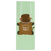 バイソンバッファローベビーシャワー ワインギフトバッグ (正面)