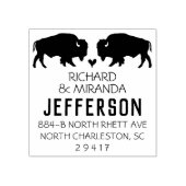 バイソンバッファロ差出人住所結婚スタンプの動物 ラバースタンプ (インプリント)
