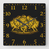 バイソンヘルドが水を通って自然 スクエア壁時計 (正面)