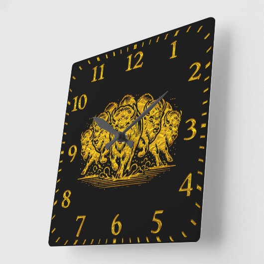 バイソンヘルドが水を通って自然 スクエア壁時計 (傾斜)