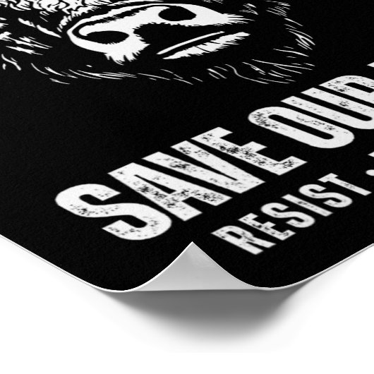 バイソンベアー救ウェアパークアンチトランプメンズレディースキャンプ ポスター (角)