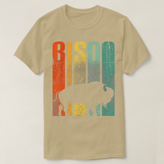 バイソンレトロヴィンテージ70sデザイン1970sバッファロー tシャツ (デザイン正面)
