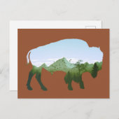 バイソン二重暴露 ポストカード (正面/裏面)