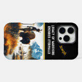 バイソン付き川の戦士 iPhoneケース (裏面横)