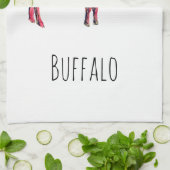 バイソン又は賢い動物のためのバッファローポートレートデザイン キッチンタオル (折り畳み)