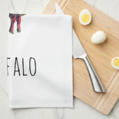 バイソン又は賢い動物のためのバッファローポートレートデザイン キッチンタオル (四つ折り)