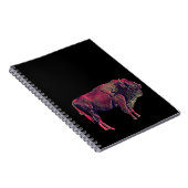 バイソン又は賢い動物のためのバッファローポートレートデザイン ノートブック (右側)