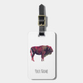 バイソン又は賢い動物のためのバッファローポートレートデザイン ラゲッジタグ (正面縦)