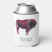 バイソン又は賢い動物のためのバッファローポートレートデザイン 缶クーラー (缶裏面)