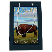 バイソン場面-グレーシャー国立公園、MT ミディアムペーパーバッグ (正面)