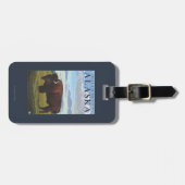 バイソン場面-デルタの接続点、アラスカ ラゲッジタグ (正面横)