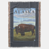 バイソン場面- Fairwell、アラスカ スローブランケット (正面縦)